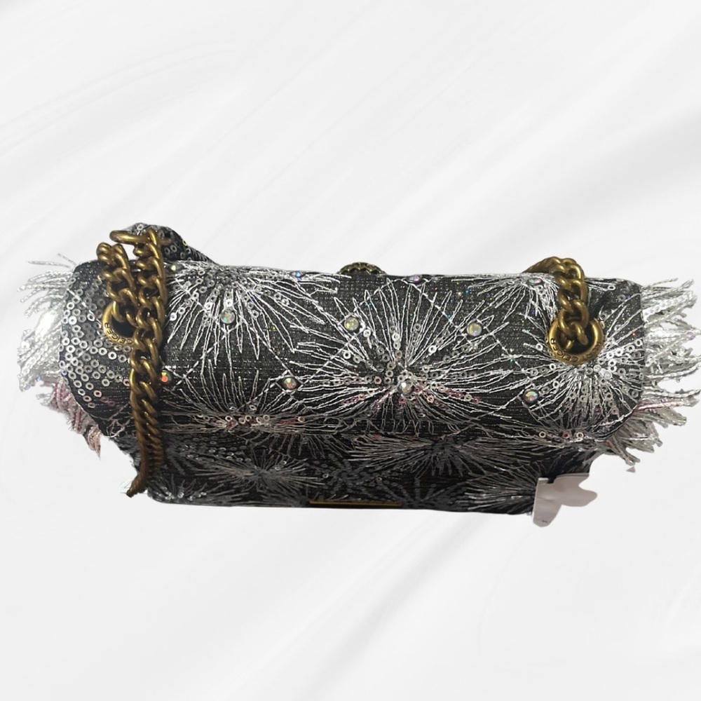 Kurt Geiger Silver Embellished Chain Shoulder Bag - Picture 7 of 15